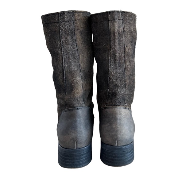 Free People Traveling Boot Suede Size 38/8 Leather Lace Up Combat Boots Gray - Picture 5 of 9